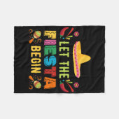 Lass The Fiesta Begin Funny Cinco De Mayo Mexican Fleecedecke (Vorderseite (Horizontal))