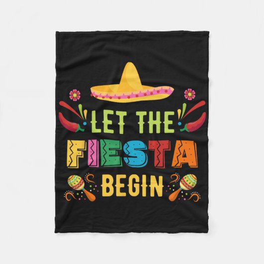 Lass The Fiesta Begin Funny Cinco De Mayo Mexican Fleecedecke (Vorderseite)