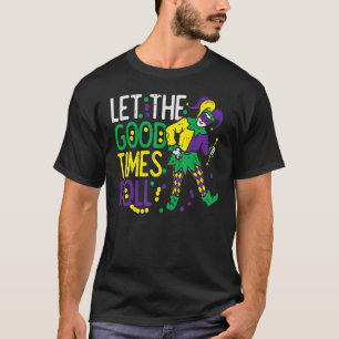 Lass The Good Time Roll Jester Bead Mardi Gras Car T-Shirt
