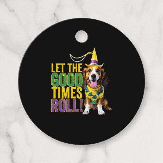 Lass The Good Times Roll - Funny Mardi Gras Hunde Geschenkanhänger (Vorderseite)