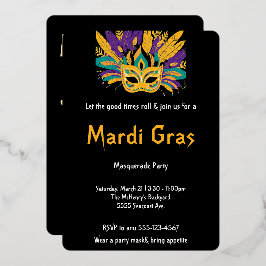 "Lass the Good Times Roll: Mardi Gras Celebration" Folieneinladung