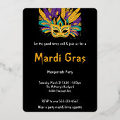 "Lass the Good Times Roll: Mardi Gras Celebration" Folieneinladung (Vorderseite)