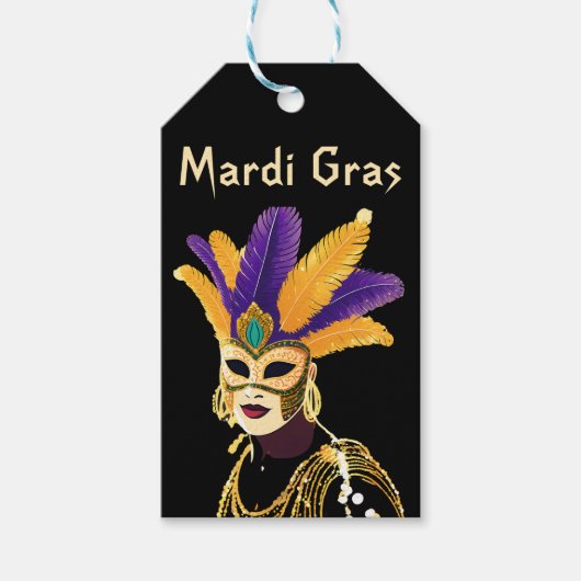 "Lass the Good Times Roll: Mardi Gras Celebration" Geschenkanhänger (Vorderseite)