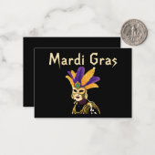 "Lass the Good Times Roll: Mardi Gras Celebration" Mitteilungskarte (Vorderseite/Rückseite Beispiel)