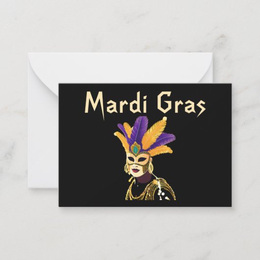 "Lass the Good Times Roll: Mardi Gras Celebration" Mitteilungskarte (Vorderseite)