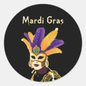 "Lass the Good Times Roll: Mardi Gras Celebration" Runder Aufkleber (Vorderseite)