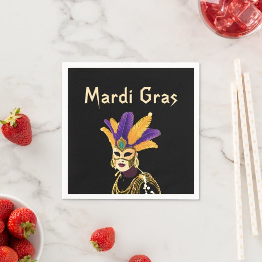 "Lass the Good Times Roll: Mardi Gras Celebration" Serviette (Beispiel)