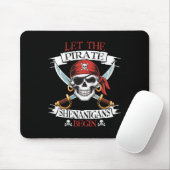 Lass the Pirate Shenanigans Begian Pirate Skull Ha Mousepad (Mit Mouse)