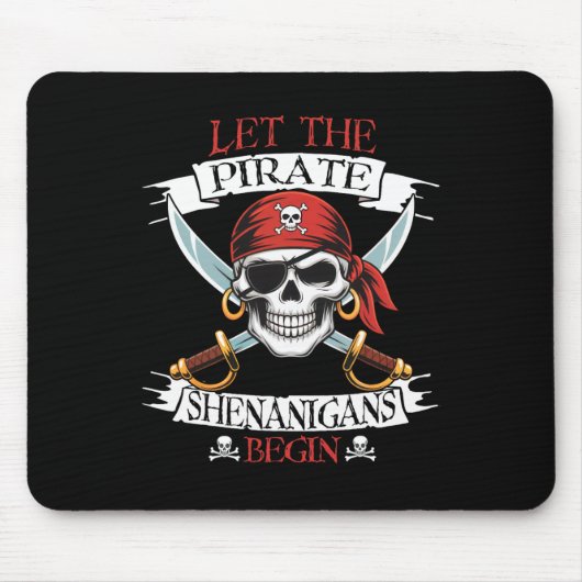 Lass the Pirate Shenanigans Begian Pirate Skull Ha Mousepad (Vorne)