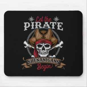 Lass The Pirate Shenanigans Begin Skeleton Hallowe Mousepad
