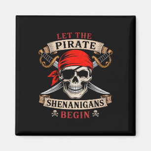 Lass The Pirate Shenanigans Begin Skull Halloween Magnet