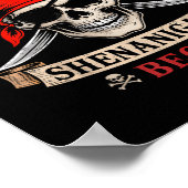 Lass The Pirate Shenanigans Begin Skull Halloween Poster (Ecke)