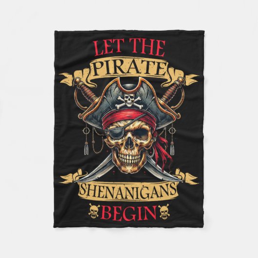 Lass The Pirate Shenanigans Beginnt Halloween Skul Fleecedecke (Vorderseite)