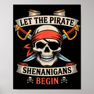 Lass The Pirate Shenanigans Beginnt Halloween Skul Poster