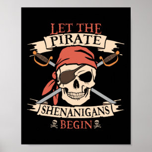 Lass The Pirate Shenanigans Beginnt Halloween Skul Poster