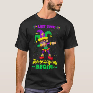 Lass The Shenanigans Begin Dabbing Boy Jester Mard T-Shirt