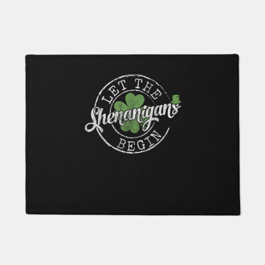 Lass The Shenanigans Begin Funny Clovers St Patric Fußmatte (Vorderseite)