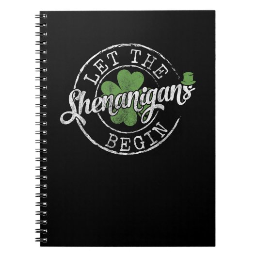 Lass The Shenanigans Begin Funny Clovers St Patric Notizblock (Vorderseite)
