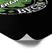 Lass The Shenanigans Begin Funny Clovers St Patric Poster (Ecke)