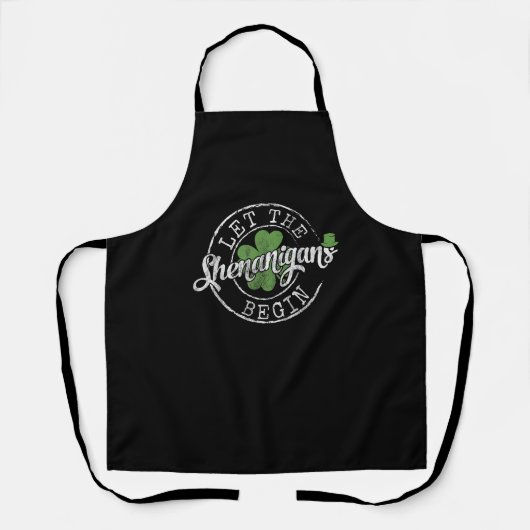Lass The Shenanigans Begin Funny Clovers St Patric Schürze (Vorderseite)