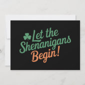 Lass The Shenanigans Begin Funny Irish St Patricks Einladung (Vorderseite)