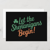 Lass The Shenanigans Begin Funny Irish St Patricks Einladung (Vorne/Hinten)