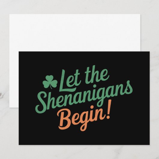 Lass The Shenanigans Begin Funny Irish St Patricks Einladung (Vorne/Hinten)