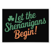 Lass The Shenanigans Begin Funny Irish St Patricks Fotodruck (Vorne)