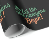 Lass The Shenanigans Begin Funny Irish St Patricks Geschenkpapier (Rolleneckpunkt)