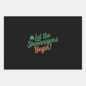 Lass The Shenanigans Begin Funny Irish St Patricks Geschenkpapier Set (Vorderseite)