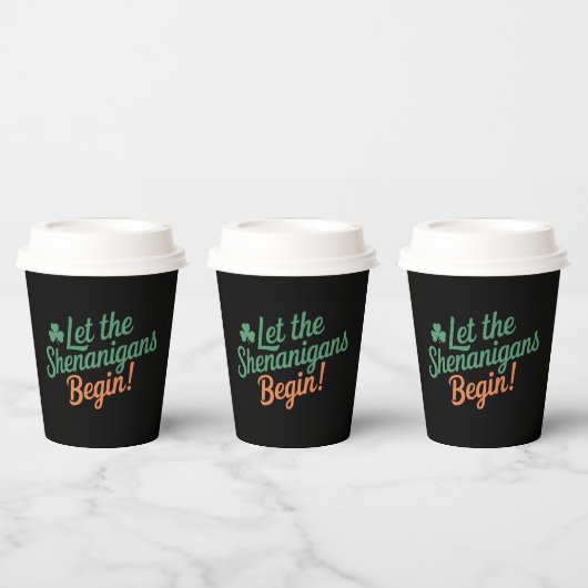 Lass The Shenanigans Begin Funny Irish St Patricks Pappbecher (Multi)