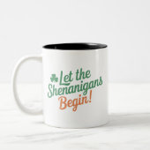 Lass The Shenanigans Begin Funny Irish St Patricks Zweifarbige Tasse (Links)