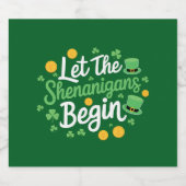 Lass The Shenanigans Begin Funny St Patrick's Day Bierflaschenetikett (Einzelnes Label)