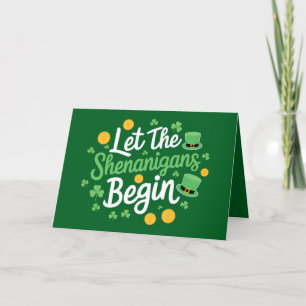 Lass The Shenanigans Begin Funny St Patrick's Day Dankeskarte