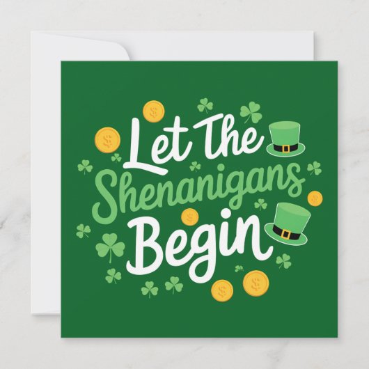 Lass The Shenanigans Begin Funny St Patrick's Day Einladung (Vorderseite)
