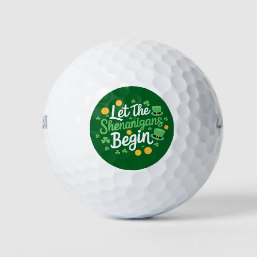 Lass The Shenanigans Begin Funny St Patrick's Day Golfball (Vorderseite)