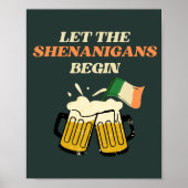 Lass The Shenanigans Begin Funny St. Patrick's Day Poster (Vorne)