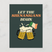 Lass The Shenanigans Begin Funny St. Patrick's Day Postkarte (Vorderseite)
