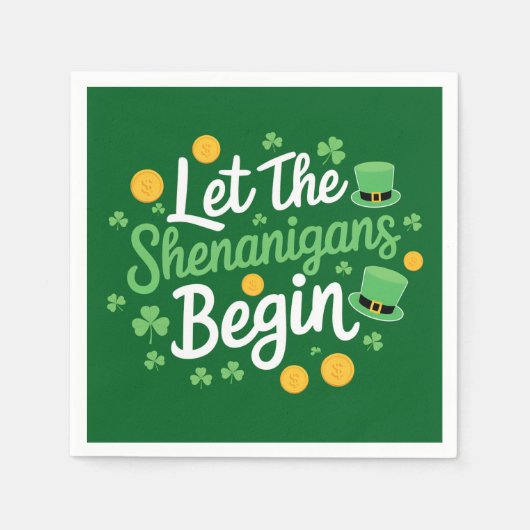 Lass The Shenanigans Begin Funny St Patrick's Day Serviette (Vorderseite)