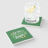 Lass The Shenanigans Begin Funny St Patrick's Day Steinuntersetzer (Seitenansicht)