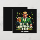 Lass The Shenanigans Begin Funny Trump St Patricks Einladung (Vorne/Hinten)