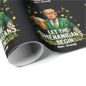 Lass The Shenanigans Begin Funny Trump St Patricks Geschenkpapier (Rolleneckpunkt)