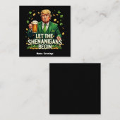 Lass The Shenanigans Begin Funny Trump St Patricks Quadratische Visitenkarte (Vorne/Hinten)