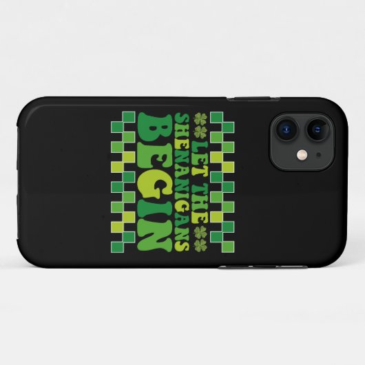 Lass The Shenanigans Begin Irish Groovy Retro Case-Mate iPhone Hülle (Rückseite (Horizontal))