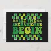 Lass The Shenanigans Begin Irish Groovy Retro Einladung (Vorderseite)