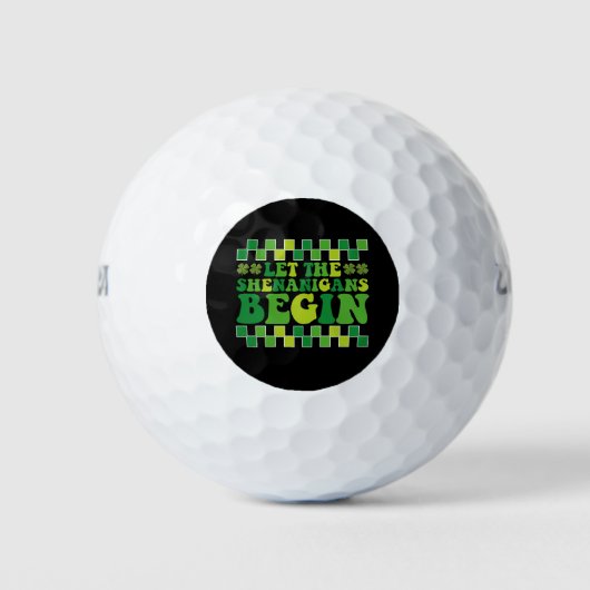 Lass The Shenanigans Begin Irish Groovy Retro Golfball (Vorderseite)