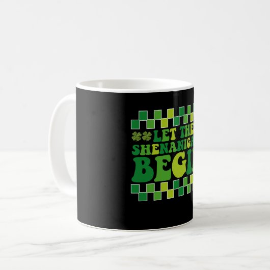 Lass The Shenanigans Begin Irish Groovy Retro Kaffeetasse (Vorderseite Links)