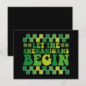 Lass The Shenanigans Begin Irish Groovy Retro Postkarte (Vorne/Hinten)
