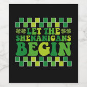 Lass The Shenanigans Begin Irish Groovy Retro Weinetikett (Einzelnes Label)