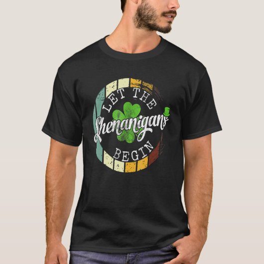 Lass The Shenanigans Begin Kleeblatt St Patricks D T-Shirt (Vorderseite)